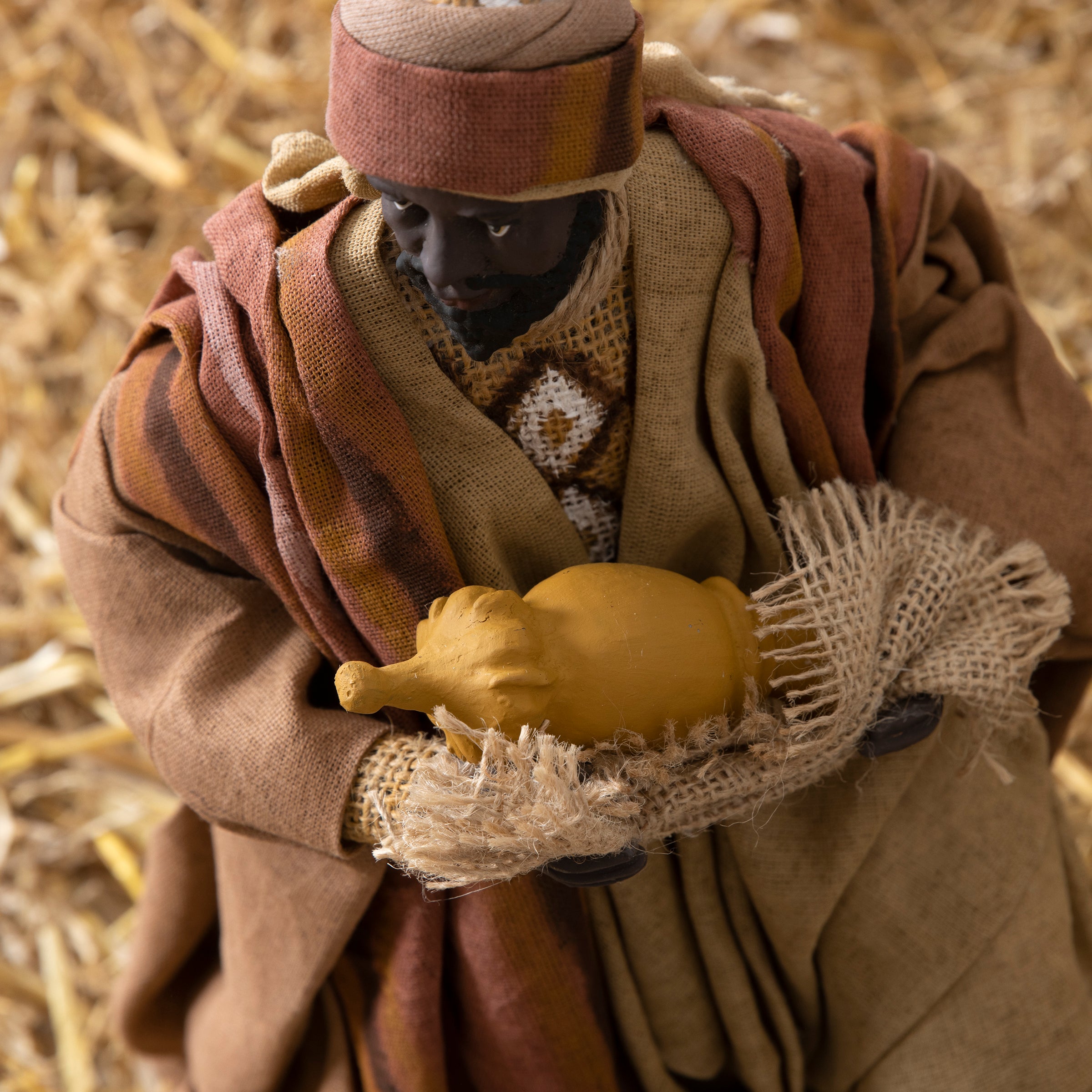 Crèche de Noël complète peinte à la main (H71 cm) Saint-Augustin